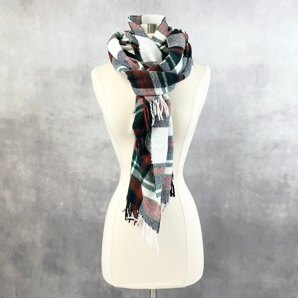 J.Crew Plaid Scarf Pashmina Blanket Scarf Wrap Tartan Plaid Preppy Academia Cozy